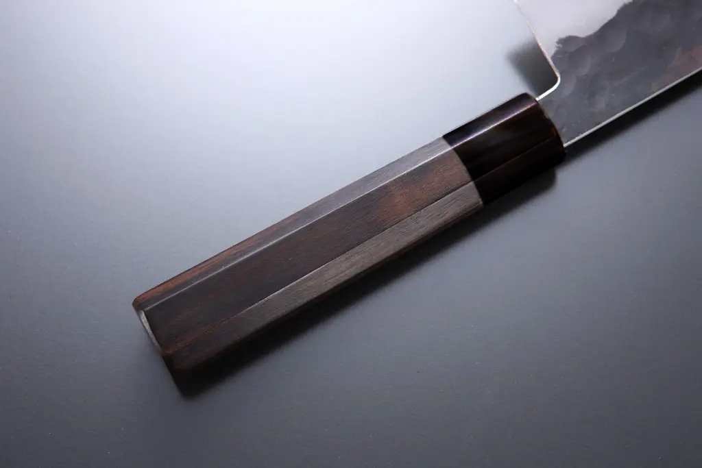 Octagonal ebony handle with buffalo horn ferrule for Gyuto knife [Maboroshi]